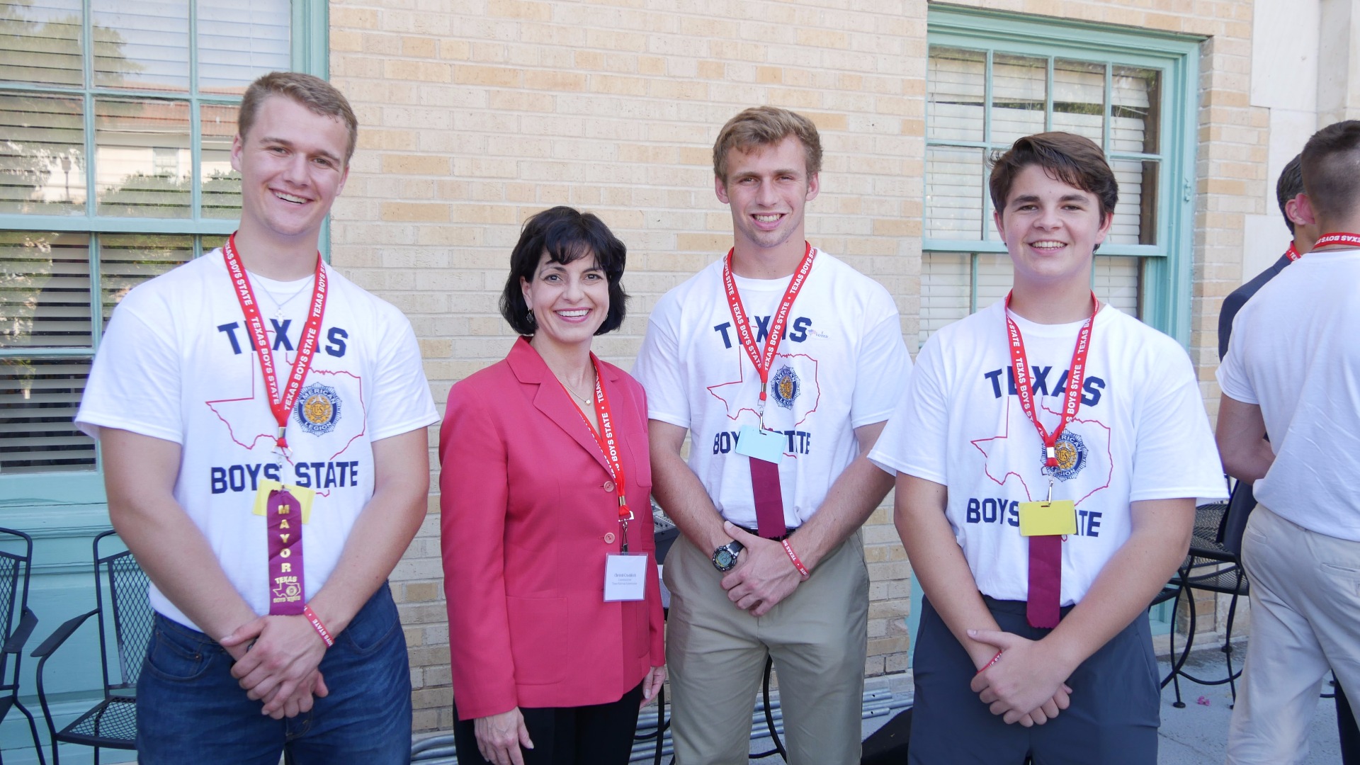 Commissioner Christi Craddick with members of Texas Boys State