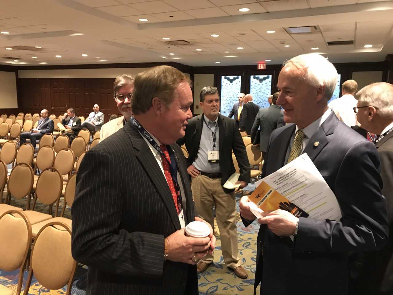 RRC Commissioner Wayne Christian (Left) with Arkansas Gov. Asa Hutchinson