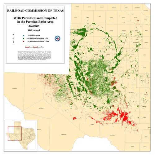 Wells Permitted and Completed in the Permian Basin Area