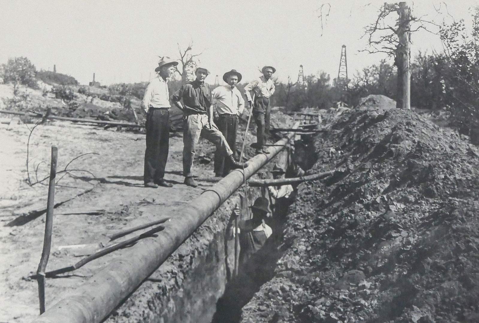 The Pick and Shovel Crew digging a pipeline ditch
Courtesy of the Petroleum Museum