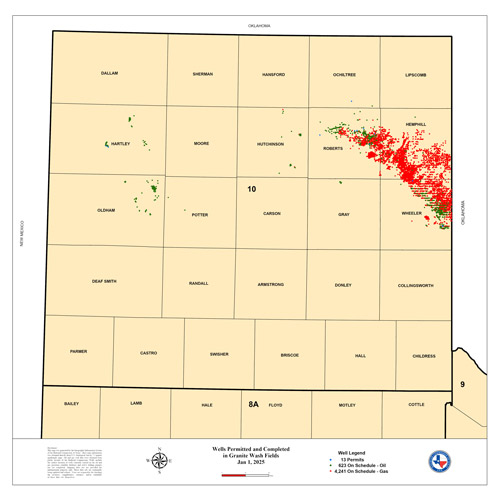 Wells Permitted and Completed in the Granite Wash Field