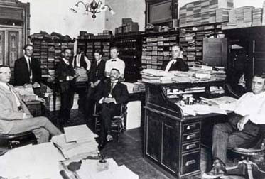 Engineering Division of the Railroad Commission office. Capitol Building in the early 1900s.